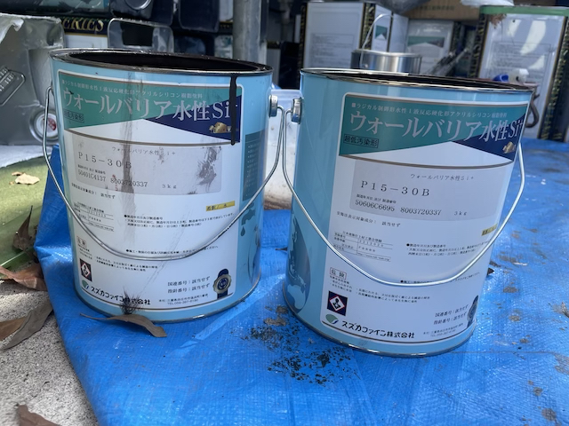 草加市　積水ハウス外壁塗り替え工事　アクセント部分塗料